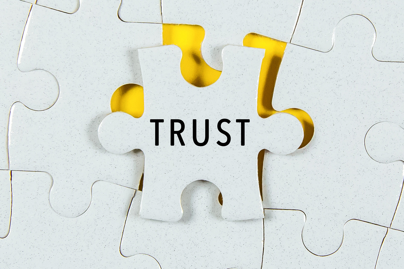 Trust word affirmation on a Jigsaw Puzzle stock photo